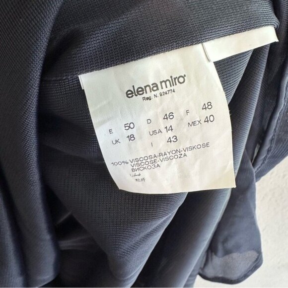 Elena Mirò Gray Studded Midi Dress Size 14 Evening Glam Long Sleeve Gown - Picture 10 of 12